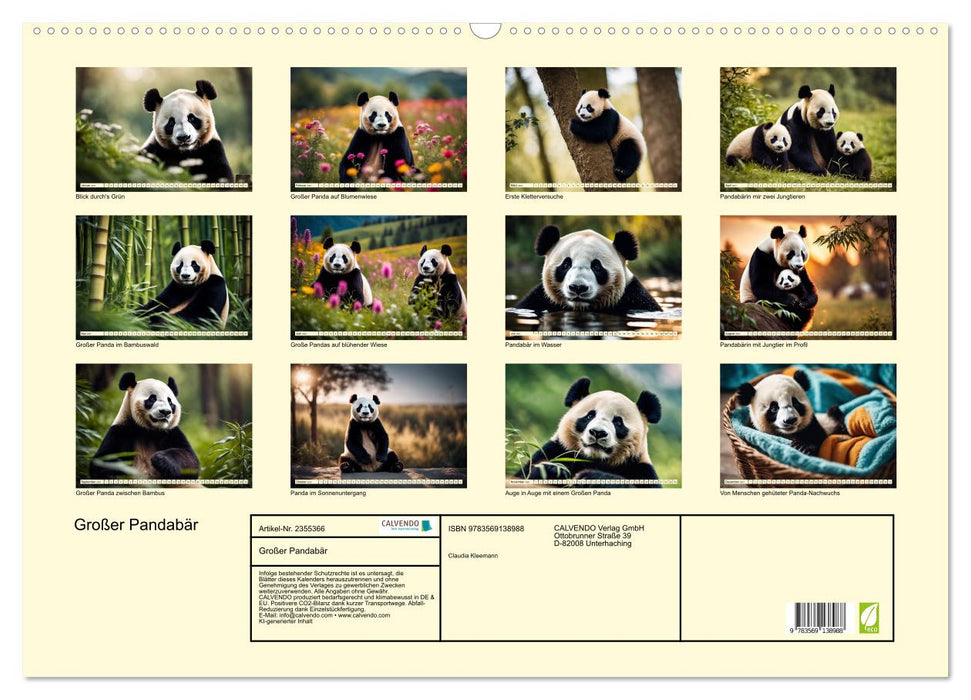 Großer Pandabär (CALVENDO Wandkalender 2027)