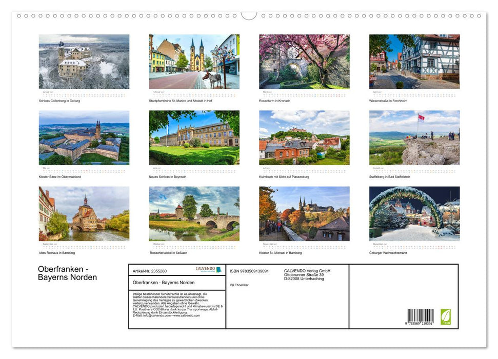 Oberfranken - Bayerns Norden (CALVENDO Wandkalender 2027)