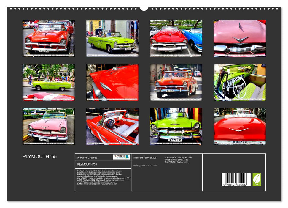PLYMOUTH '55 (CALVENDO Premium Wandkalender 2027)