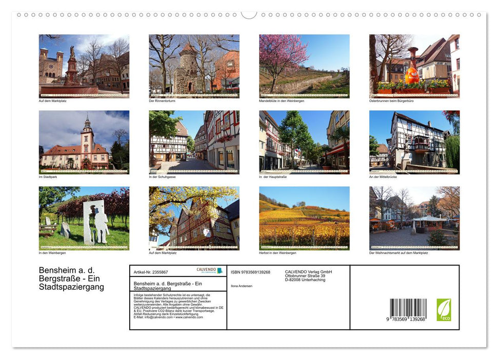Bensheim a. d. Bergstraße - Ein Stadtspaziergang (CALVENDO Premium Wandkalender 2027)