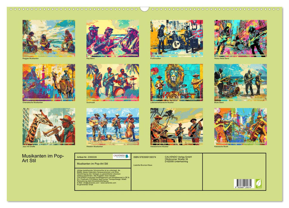 Musikanten im Pop-Art Stil (CALVENDO Wandkalender 2027)
