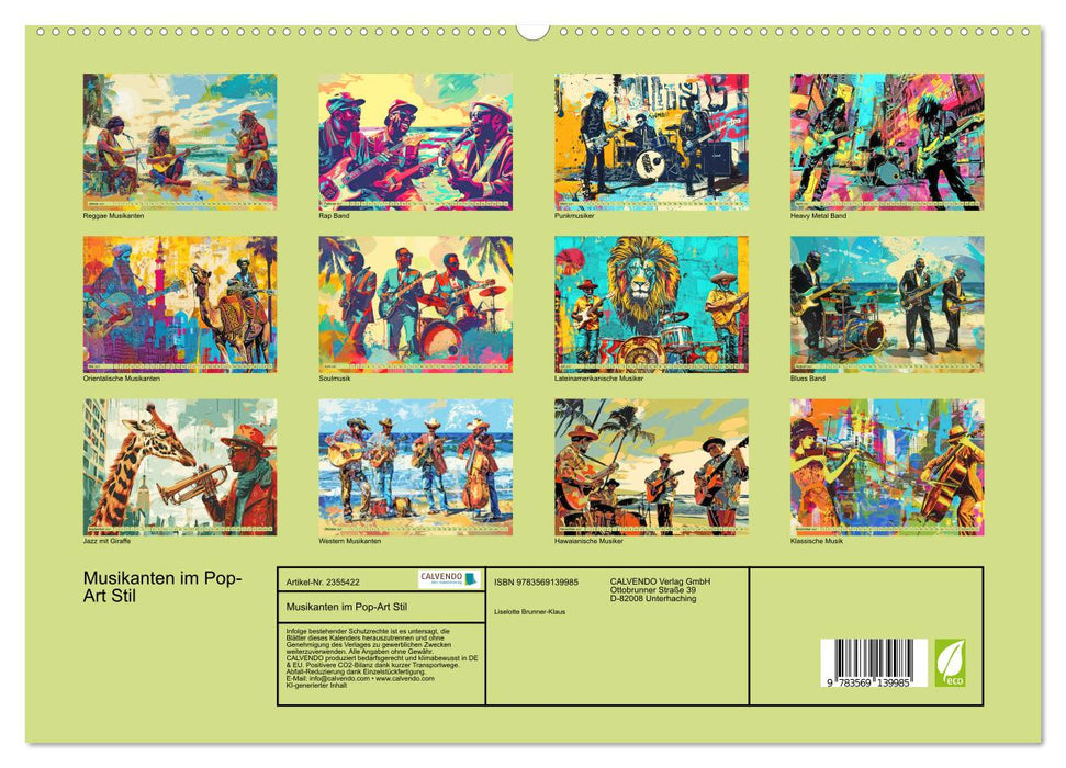 Musikanten im Pop-Art Stil (CALVENDO Premium Wandkalender 2027)