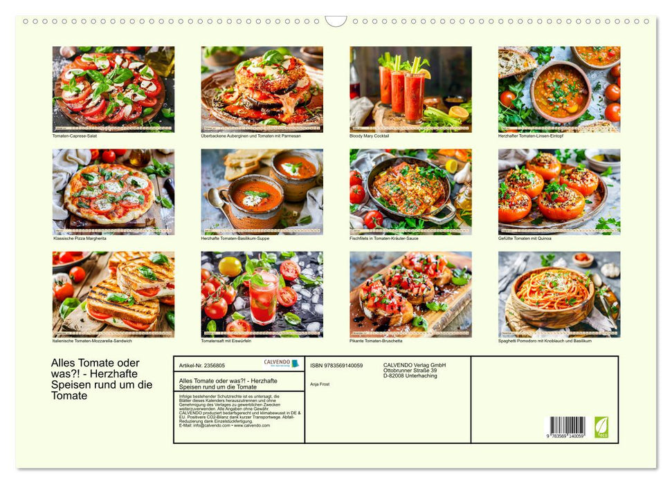 Alles Tomate oder was?! - Herzhafte Speisen rund um die Tomate (CALVENDO Wandkalender 2027)