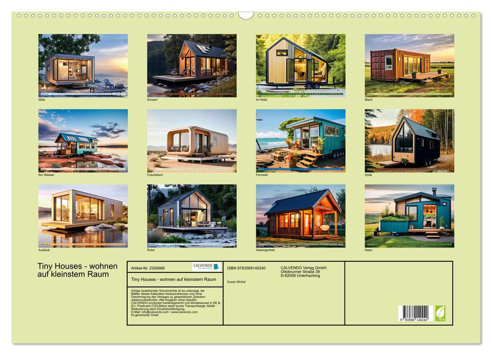 Tiny Houses - wohnen auf kleinstem Raum (CALVENDO Wandkalender 2027)