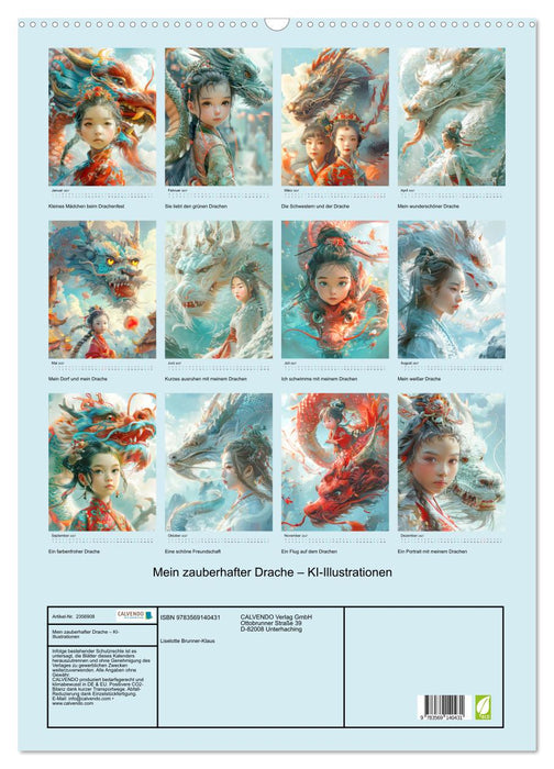 Mein zauberhafter Drache – KI-Illustrationen (CALVENDO Wandkalender 2027)