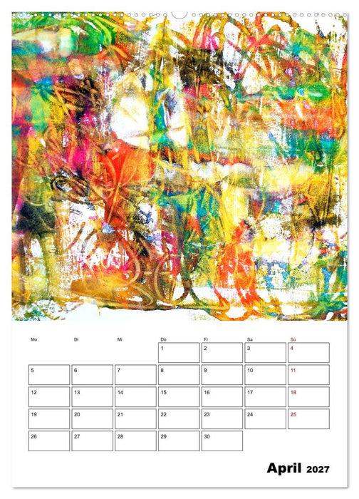 Ungebändigt frei - Abstrakte Malerei - dynamische Linien in leuchtenden Farbräumen (CALVENDO Premium Wandkalender 2027)