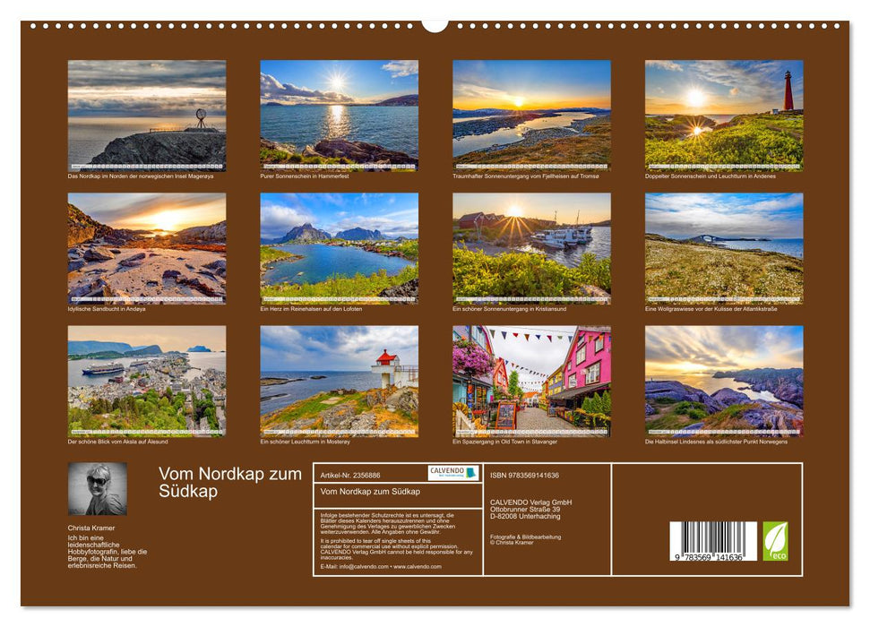 Vom Nordkap zum Südkap (CALVENDO Premium Wandkalender 2027)