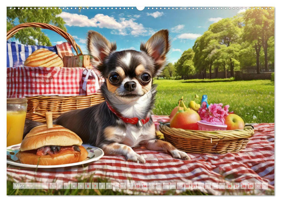 Chillige Chihuahuas - Entspannte Fellnasen genießen das Leben (CALVENDO Premium Wandkalender 2027)