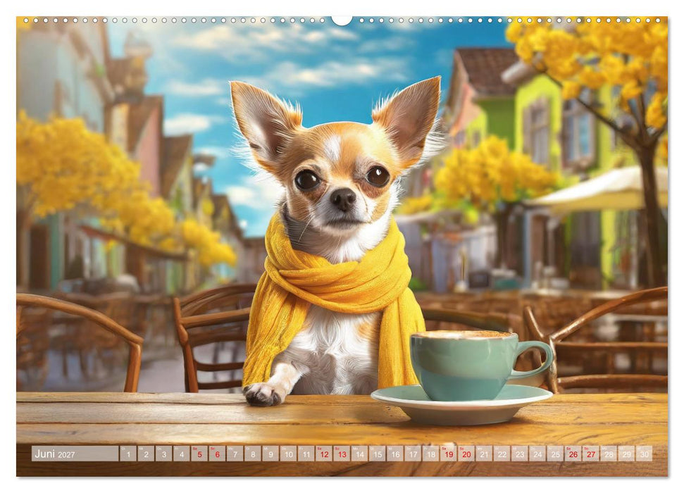 Chillige Chihuahuas - Entspannte Fellnasen genießen das Leben (CALVENDO Premium Wandkalender 2027)