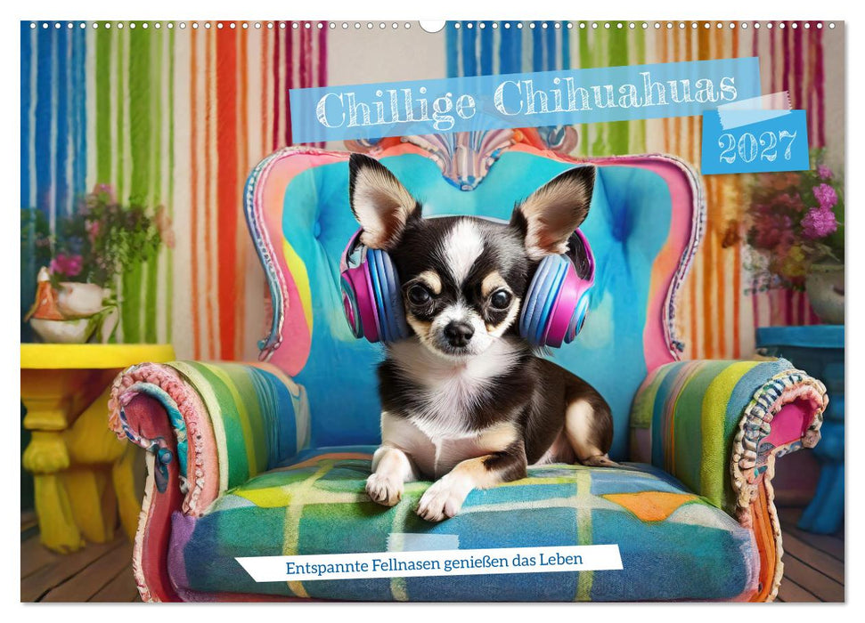 Chillige Chihuahuas - Entspannte Fellnasen genießen das Leben (CALVENDO Wandkalender 2027)