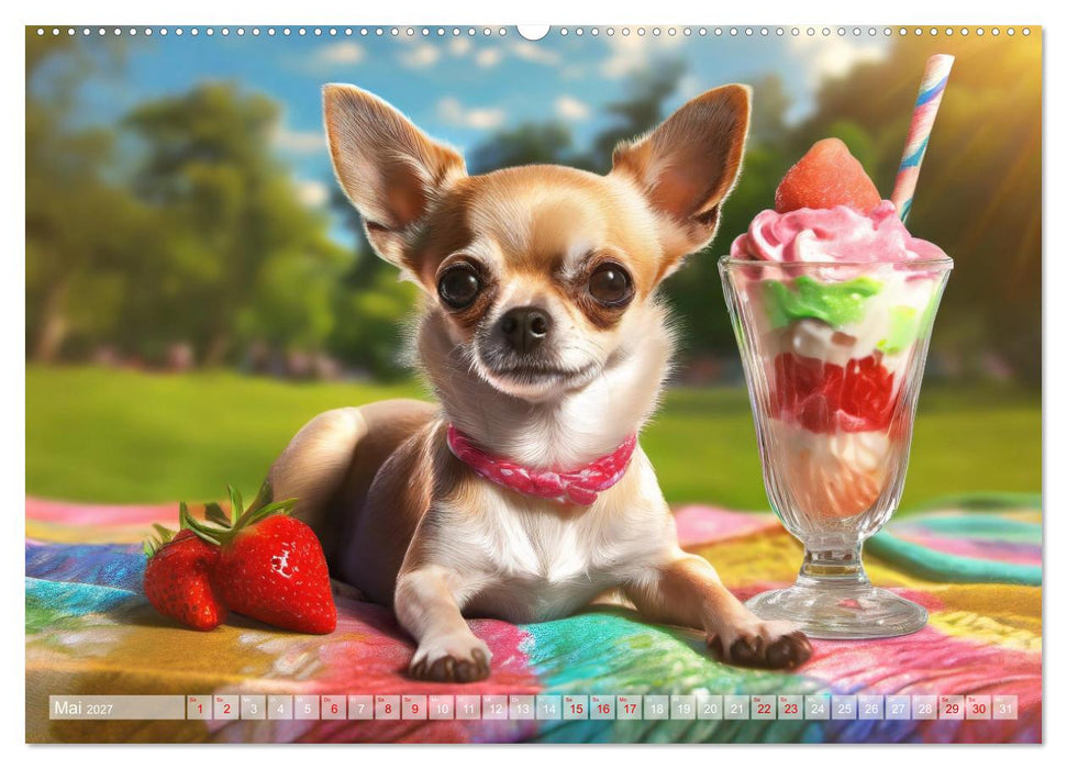 Chillige Chihuahuas - Entspannte Fellnasen genießen das Leben (CALVENDO Wandkalender 2027)