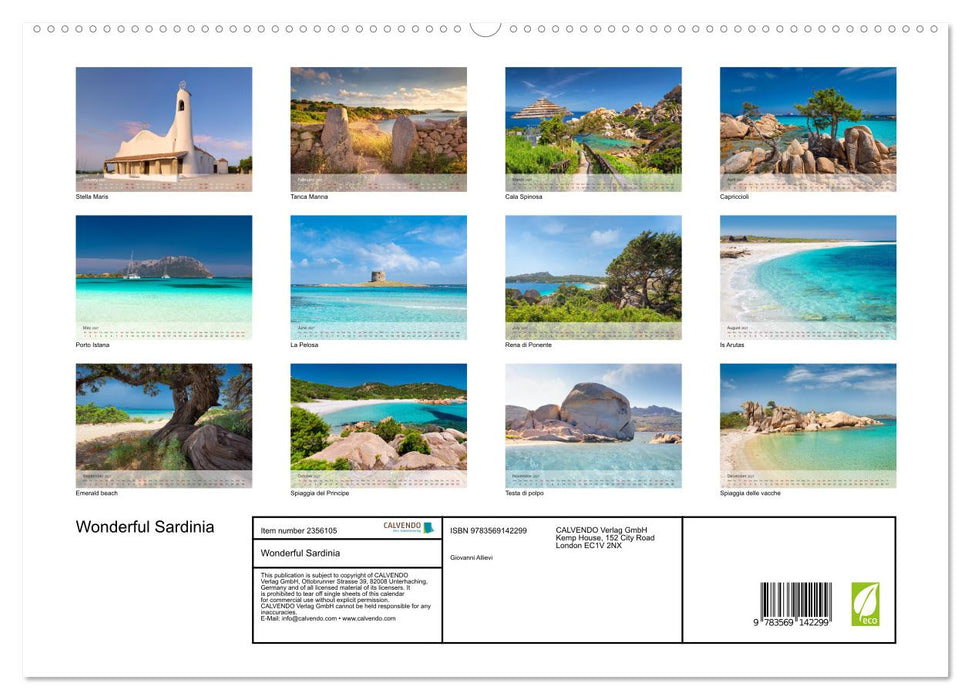 Wonderful Sardinia (CALVENDO Premium-Calendar 2027)