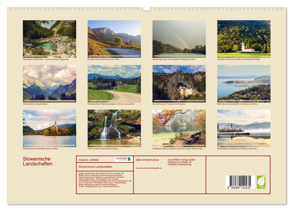 Slowenische Landschaften (CALVENDO Premium Wandkalender 2027)