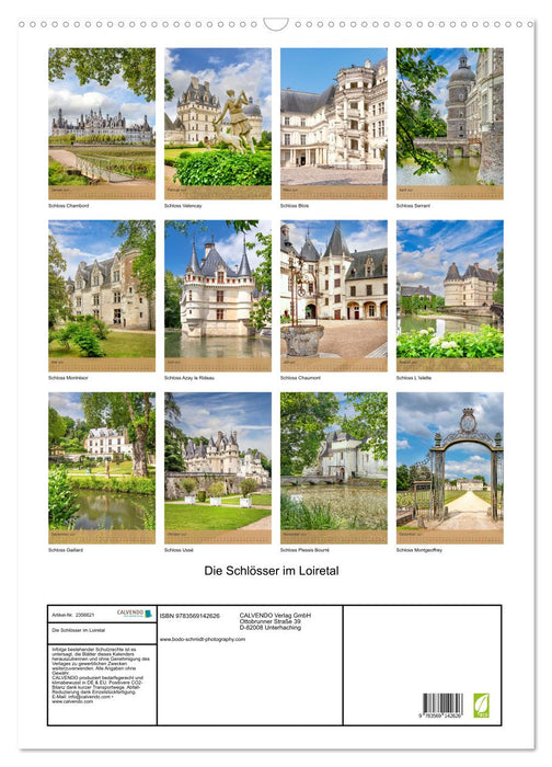 Die Schlösser im Loiretal (CALVENDO Wandkalender 2027)