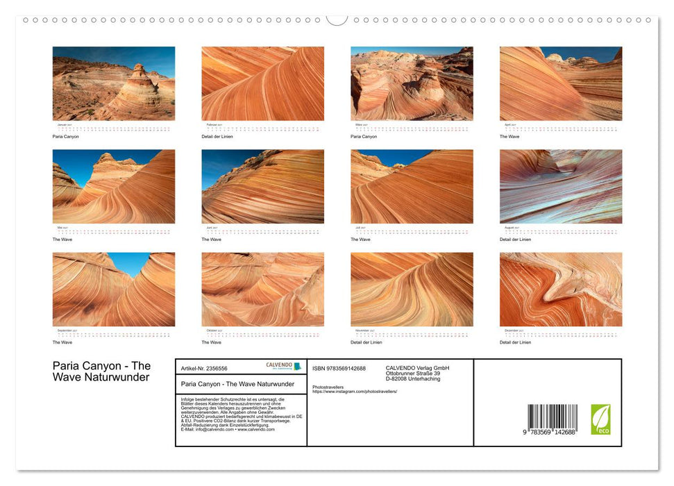 Paria Canyon - The Wave Naturwunder (CALVENDO Premium Wandkalender 2027)