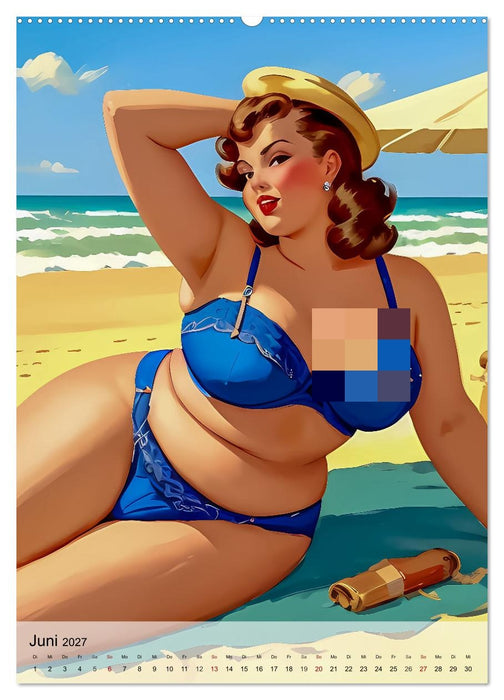 Pin up Girls Heiße Kurven mit Retro Charme (CALVENDO Wandkalender 2027)