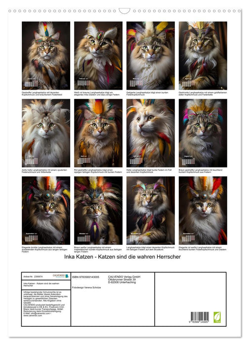 Inka Katzen - Katzen sind die wahren Herrscher (CALVENDO Wandkalender 2027)