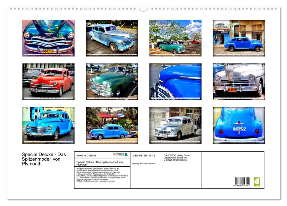 Special Deluxe - Das Spitzenmodell von Plymouth (CALVENDO Wandkalender 2027)