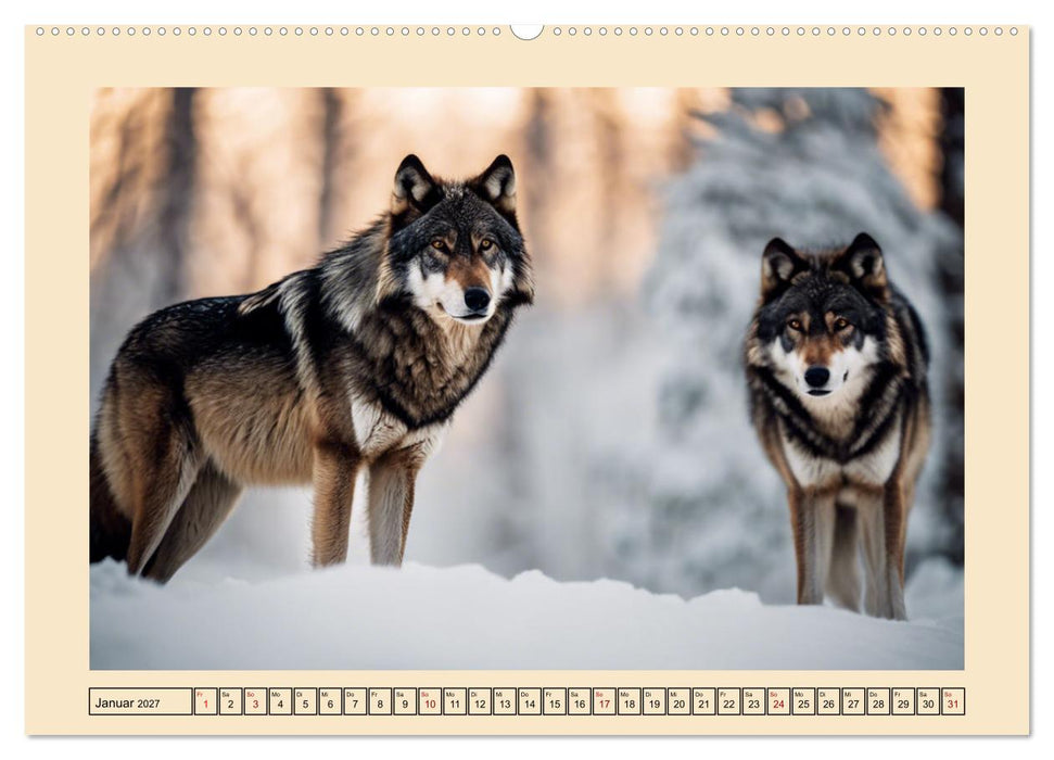 Ein Jahr unter Wölfen (CALVENDO Premium Wandkalender 2027)