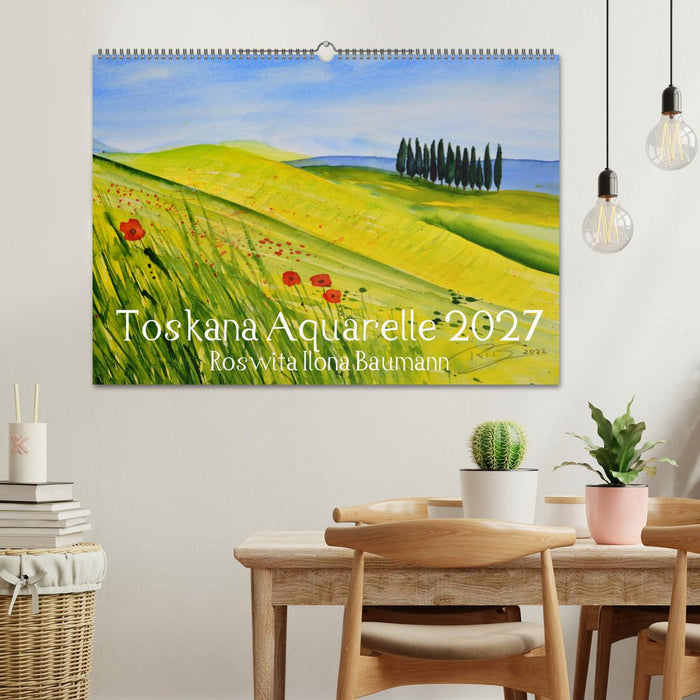 Toskana Aquarelle (CALVENDO Wandkalender 2027)