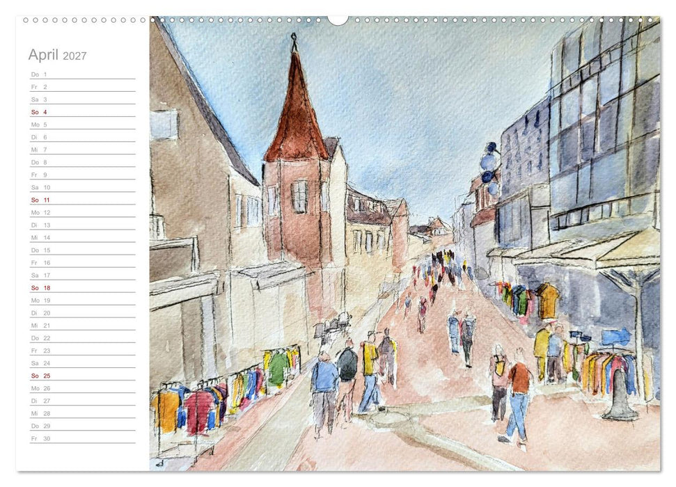 Büsum Aquarelle - Liebevolle Impressionen des beliebten Nordseebads (CALVENDO Wandkalender 2027)