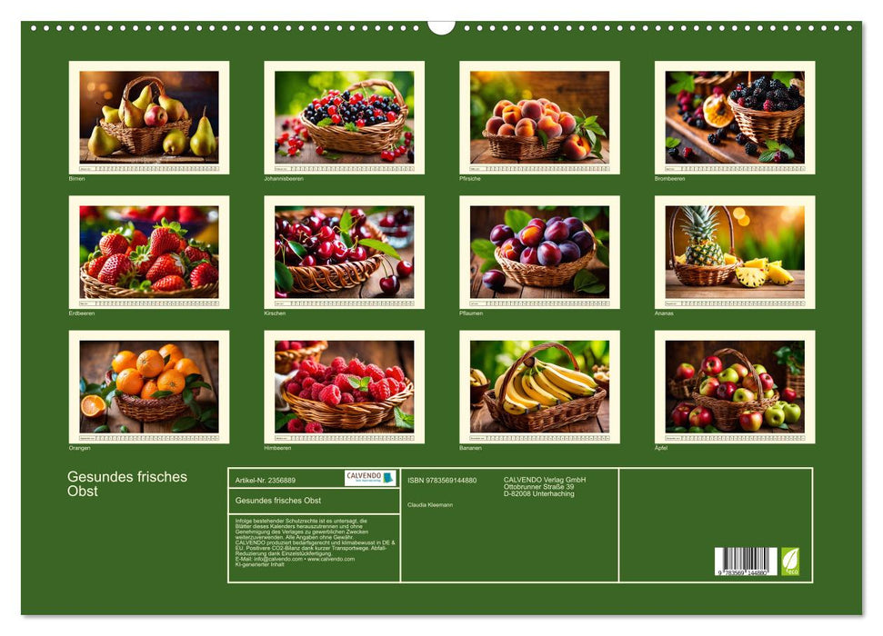 Gesundes frisches Obst (CALVENDO Wandkalender 2027)