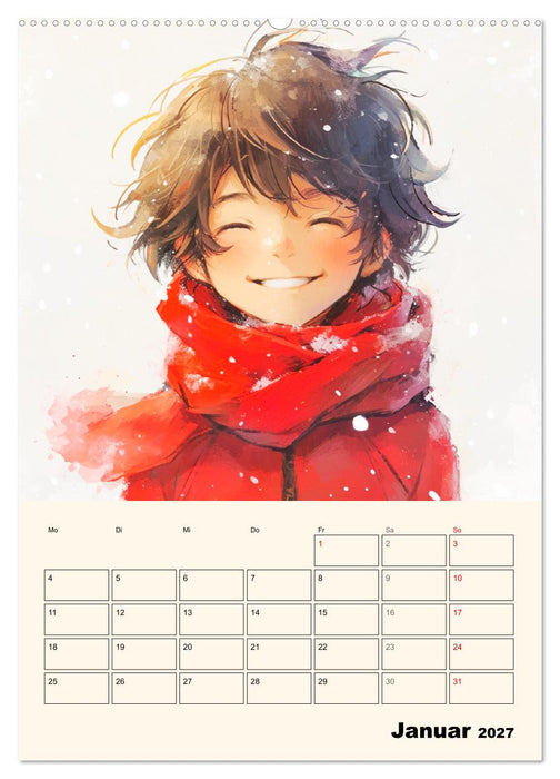 Coole Manga Kids. Lustige Abenteuer im Pixelreich (CALVENDO Wandkalender 2027)