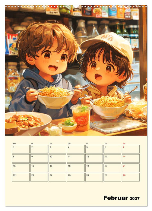 Coole Manga Kids. Lustige Abenteuer im Pixelreich (CALVENDO Wandkalender 2027)
