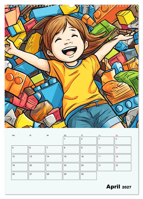 Coole Manga Kids. Lustige Abenteuer im Pixelreich (CALVENDO Wandkalender 2027)