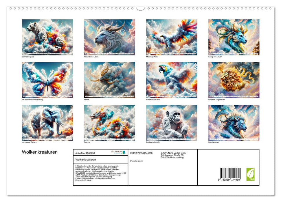 Wolkenkreaturen (CALVENDO Premium Wandkalender 2027)