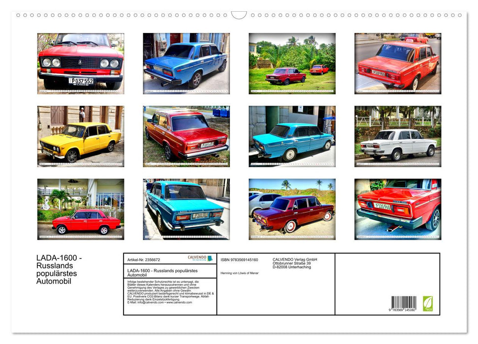 LADA-1600 - Russlands populärstes Automobil (CALVENDO Wandkalender 2027)