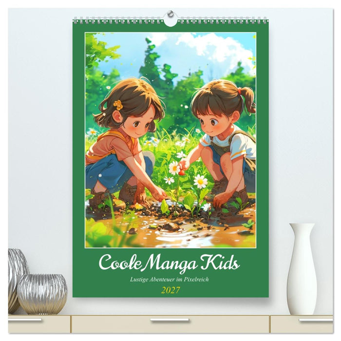 Coole Manga Kids. Lustige Abenteuer im Pixelreich (CALVENDO Premium Wandkalender 2027)