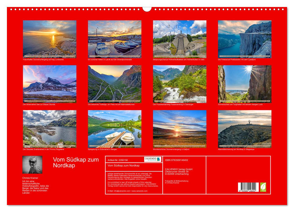 Vom Südkap zum Nordkap (CALVENDO Wandkalender 2027)