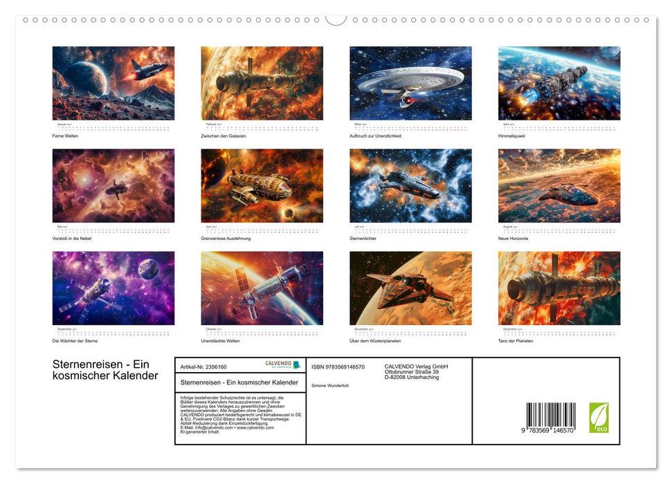 Sternenreisen - Ein kosmischer Kalender (CALVENDO Premium Wandkalender 2027)