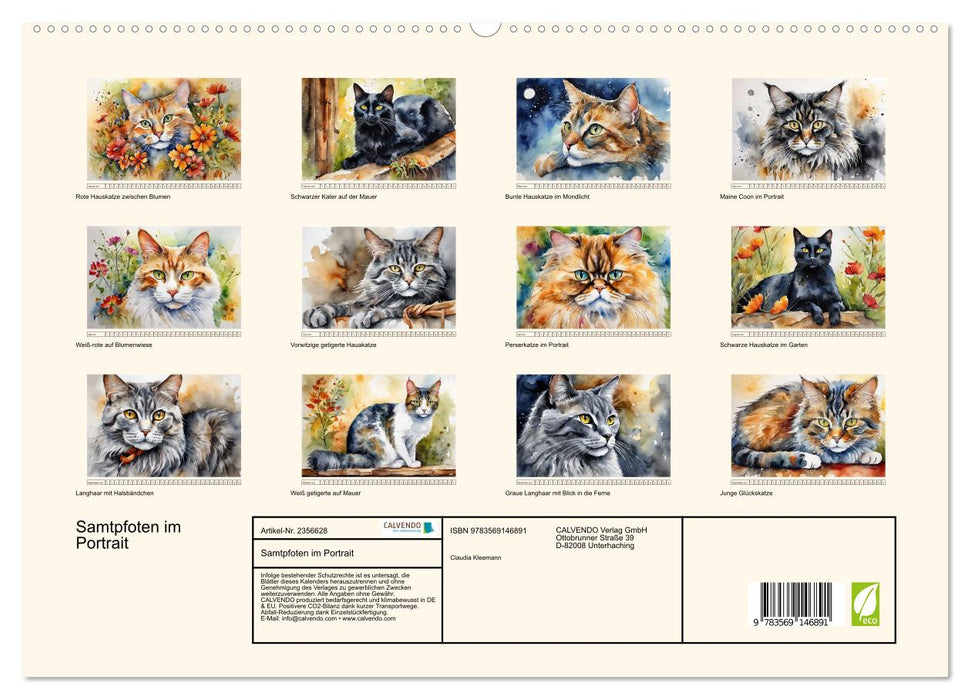 Samtpfoten im Portrait (CALVENDO Premium Wandkalender 2027)