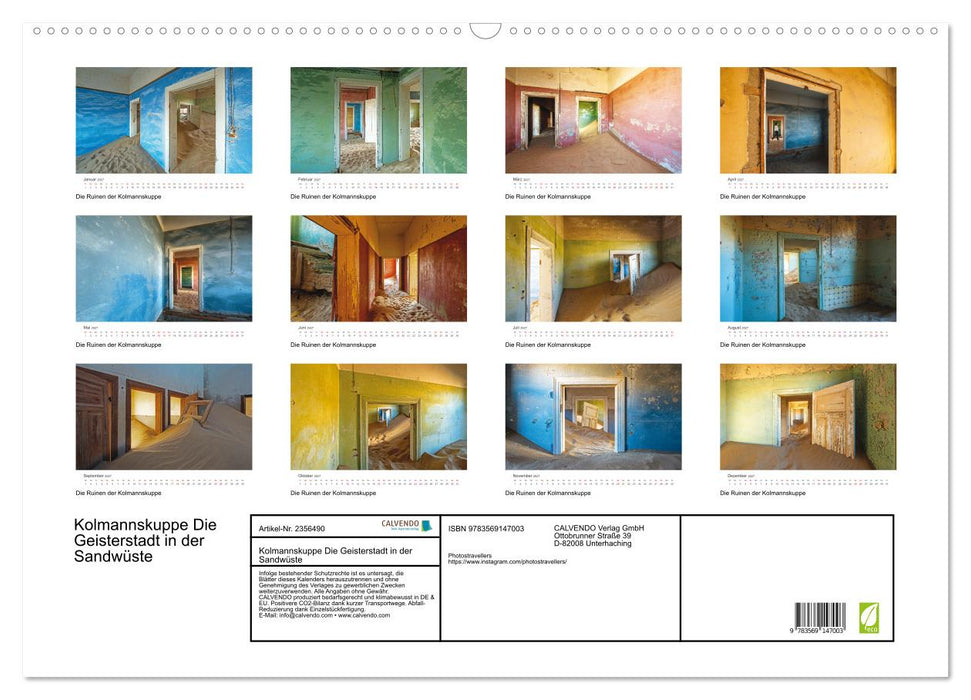 Kolmannskuppe Die Geisterstadt in der Sandwüste (CALVENDO Wandkalender 2027)