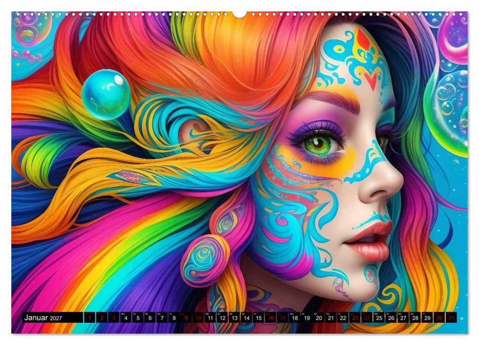 Psychedelische Ladies (CALVENDO Premium Wandkalender 2027)