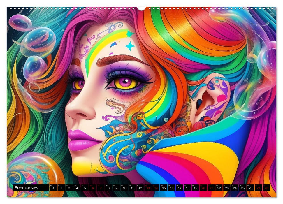 Psychedelische Ladies (CALVENDO Premium Wandkalender 2027)