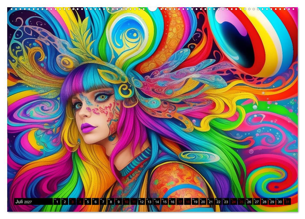 Psychedelische Ladies (CALVENDO Premium Wandkalender 2027)