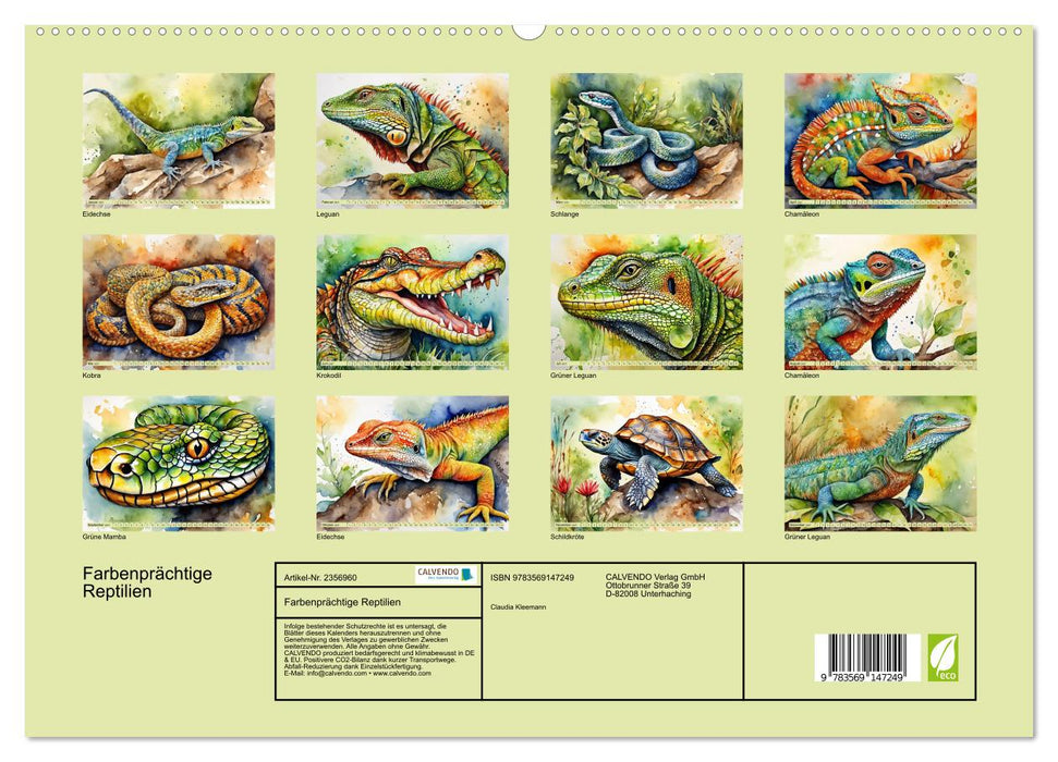 Farbenprächtige Reptilien (CALVENDO Premium Wandkalender 2027)