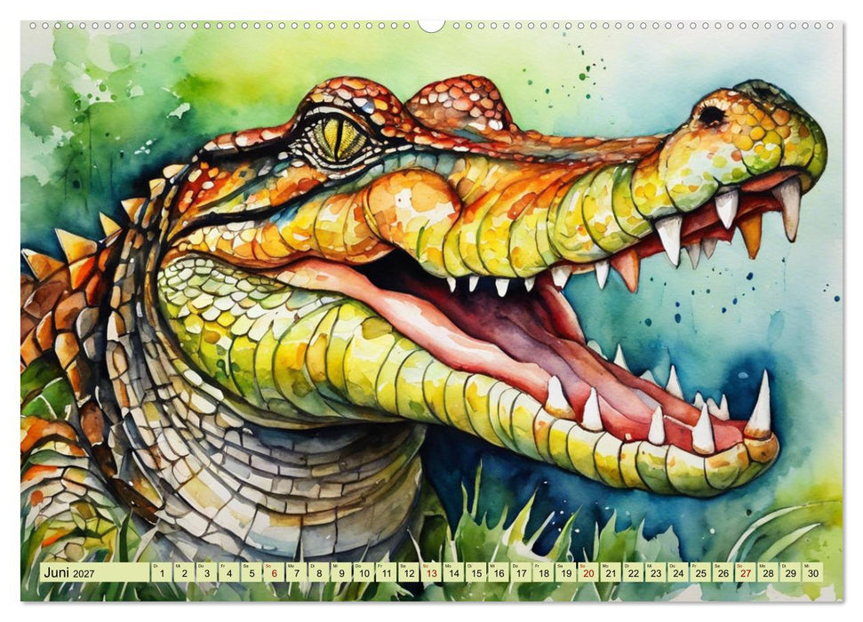 Farbenprächtige Reptilien (CALVENDO Premium Wandkalender 2027)