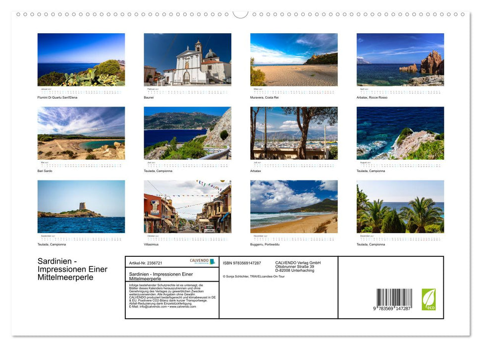 Sardinien - Impressionen Einer Mittelmeerperle (CALVENDO Premium Wandkalender 2027)
