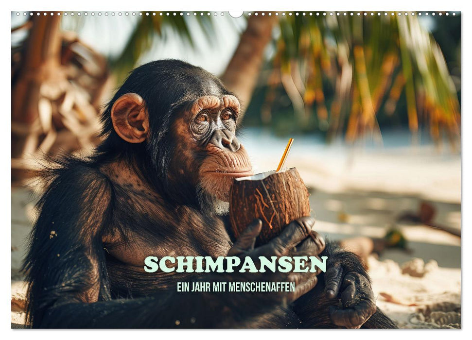 Schimpansen - Ein Jahr mit Menschenaffen. (CALVENDO Wandkalender 2027)
