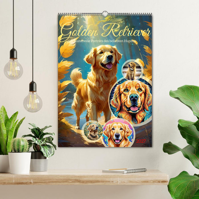 Golden Retriever. Kunstvolle Porträts des beliebten Hundes (CALVENDO Wandkalender 2027)