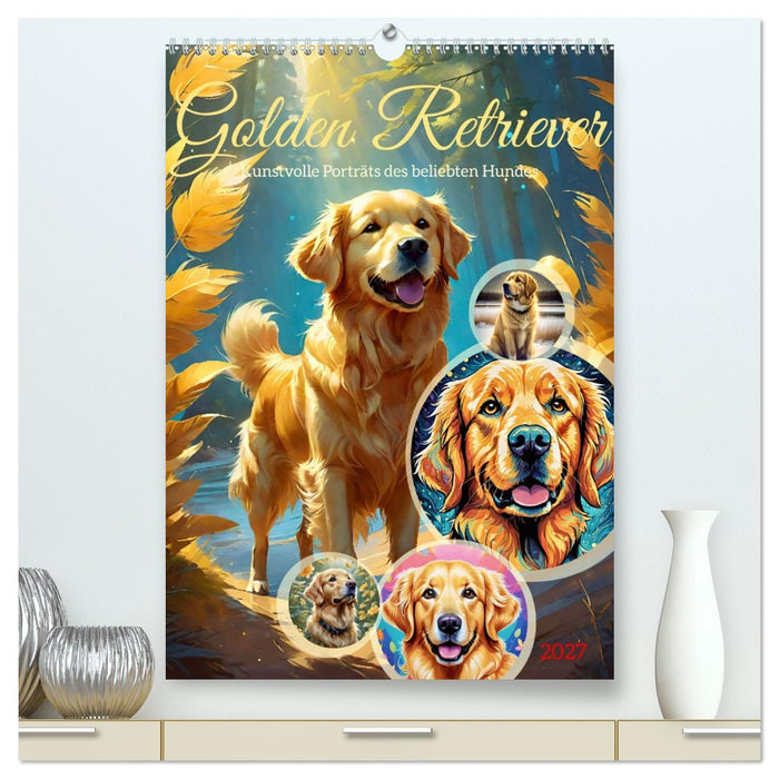 Golden Retriever. Kunstvolle Porträts des beliebten Hundes (CALVENDO Premium Wandkalender 2027)
