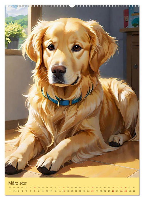 Golden Retriever. Kunstvolle Porträts des beliebten Hundes (CALVENDO Premium Wandkalender 2027)