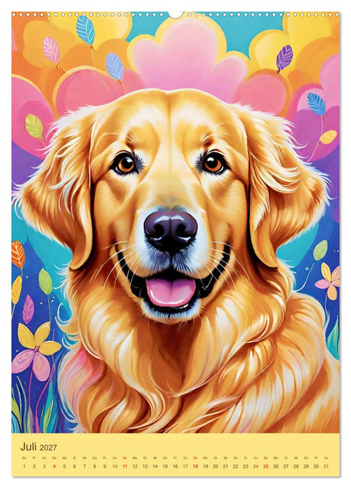 Golden Retriever. Kunstvolle Porträts des beliebten Hundes (CALVENDO Premium Wandkalender 2027)