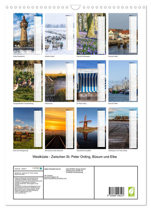 Westküste - Zwischen St. Peter Ording, Büsum und Elbe (CALVENDO Wandkalender 2027)
