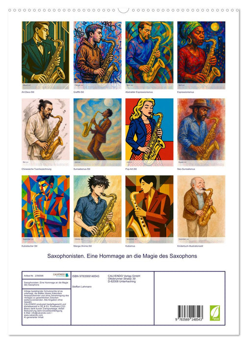 Saxophonisten. Eine Hommage an die Magie des Saxophons (CALVENDO Premium Wandkalender 2027)