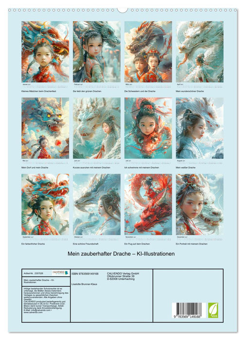 Mein zauberhafter Drache – KI-Illustrationen (CALVENDO Premium Wandkalender 2027)
